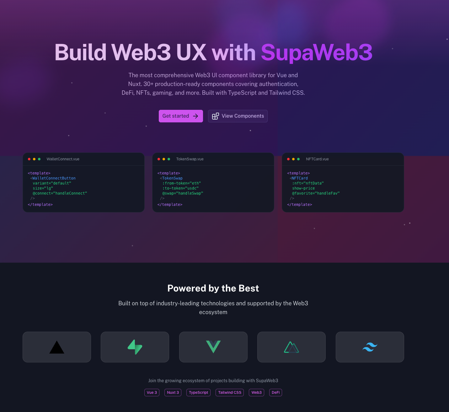 SupaWeb3 - Web3 UI Components for Vue & Nuxt